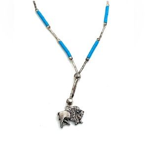 G & S Jewelry Turquoise Southwestern Necklace 17”